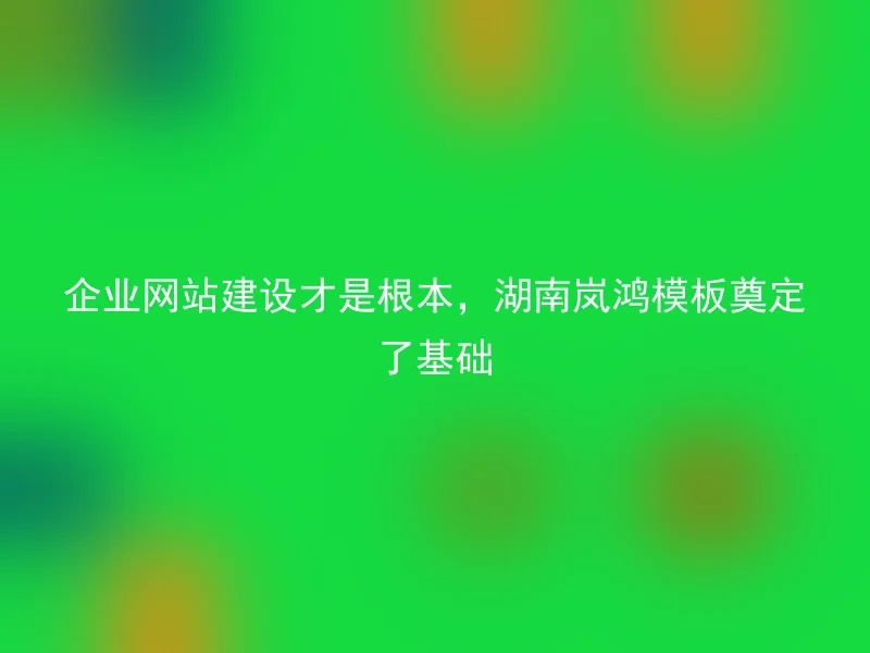 企业网站建设才是根本,湖南岚鸿模板奠定了基础