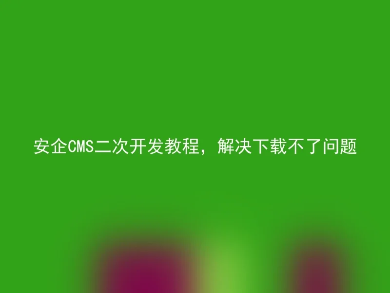 安企CMS二次开发教程，解决下载不了问题