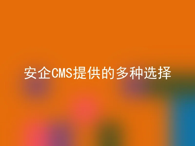 安企CMS提供的多种选择