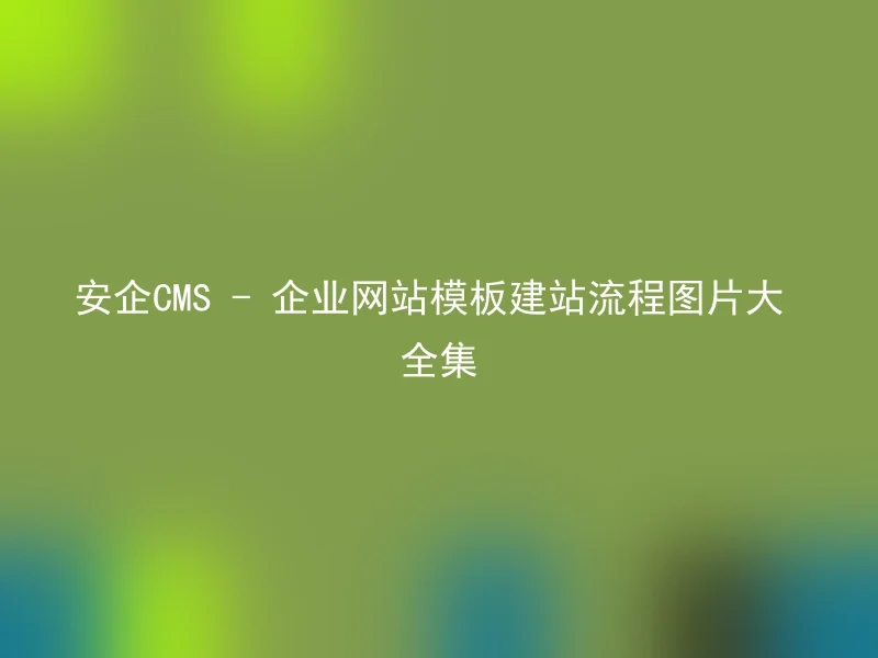 安企CMS - 企业网站模板建站流程图片大全集