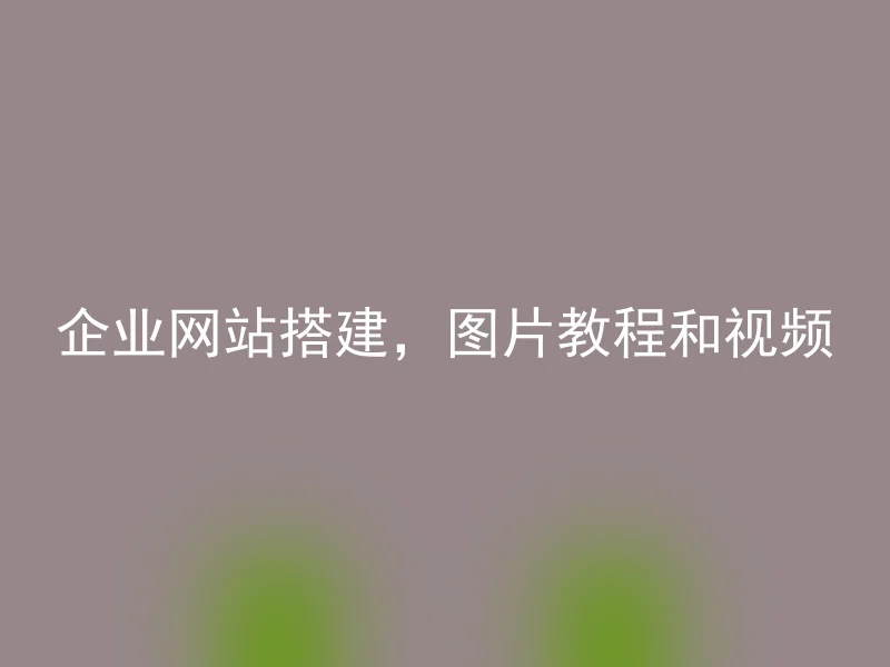 企业网站搭建,图片教程和视频