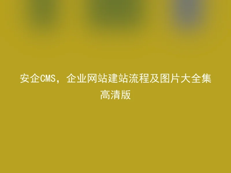 安企CMS,企业网站建站流程及图片大全集高清版